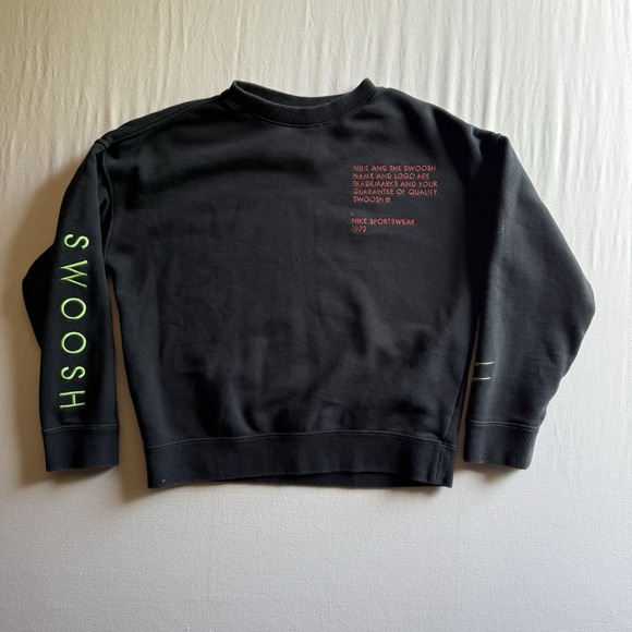 Nike Other - NIKE‎ x Streetwear Pullover Youth Small Black Fleece Double Swoosh Standard Fit